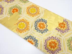 浅田和雄機業店製　花七宝模様織り出し袋帯